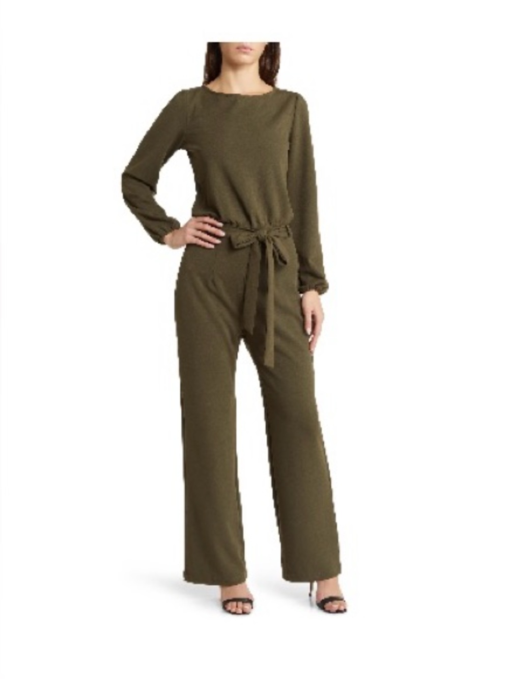 NEW Sophisticated Jumpsuit Olive Green Long-Sleeve (Size Small)